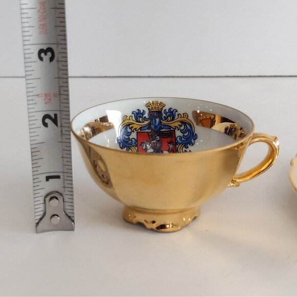 Arzberg Bavaria Porcelain Morburg a.d. Lahn Germany Demitasse Teacup Saucer Gold - Picture 13 of 13